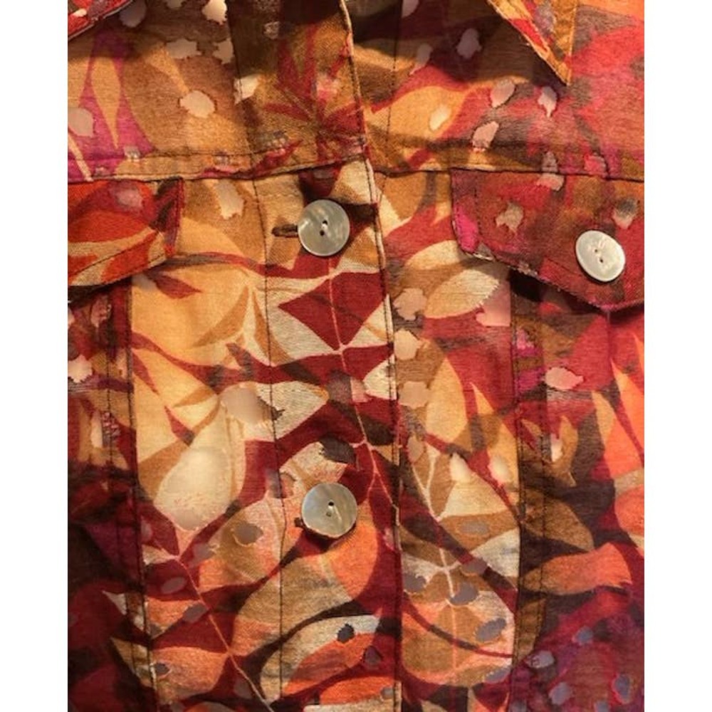 Ruby Rd Size 6 Women's Jacket Red Print Button Front - Picture 3 of 5